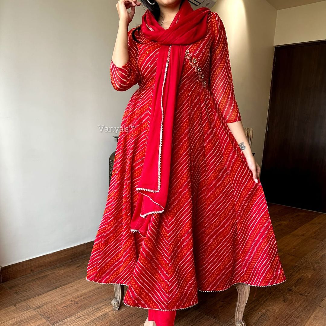 Anarkali Kurta Set With Angrakha Style For Women