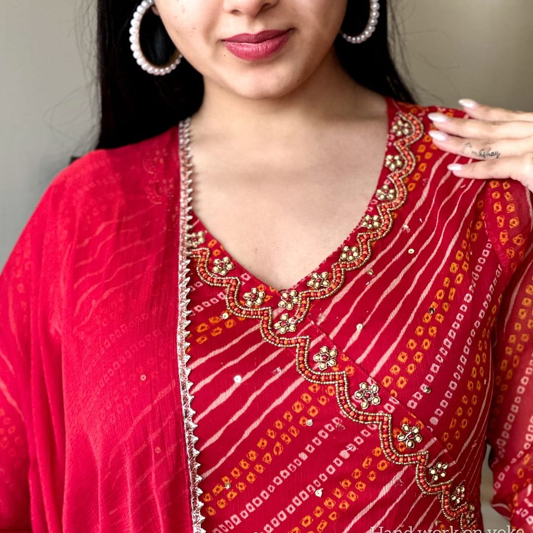 Anarkali Kurta Set With Angrakha Style For Women