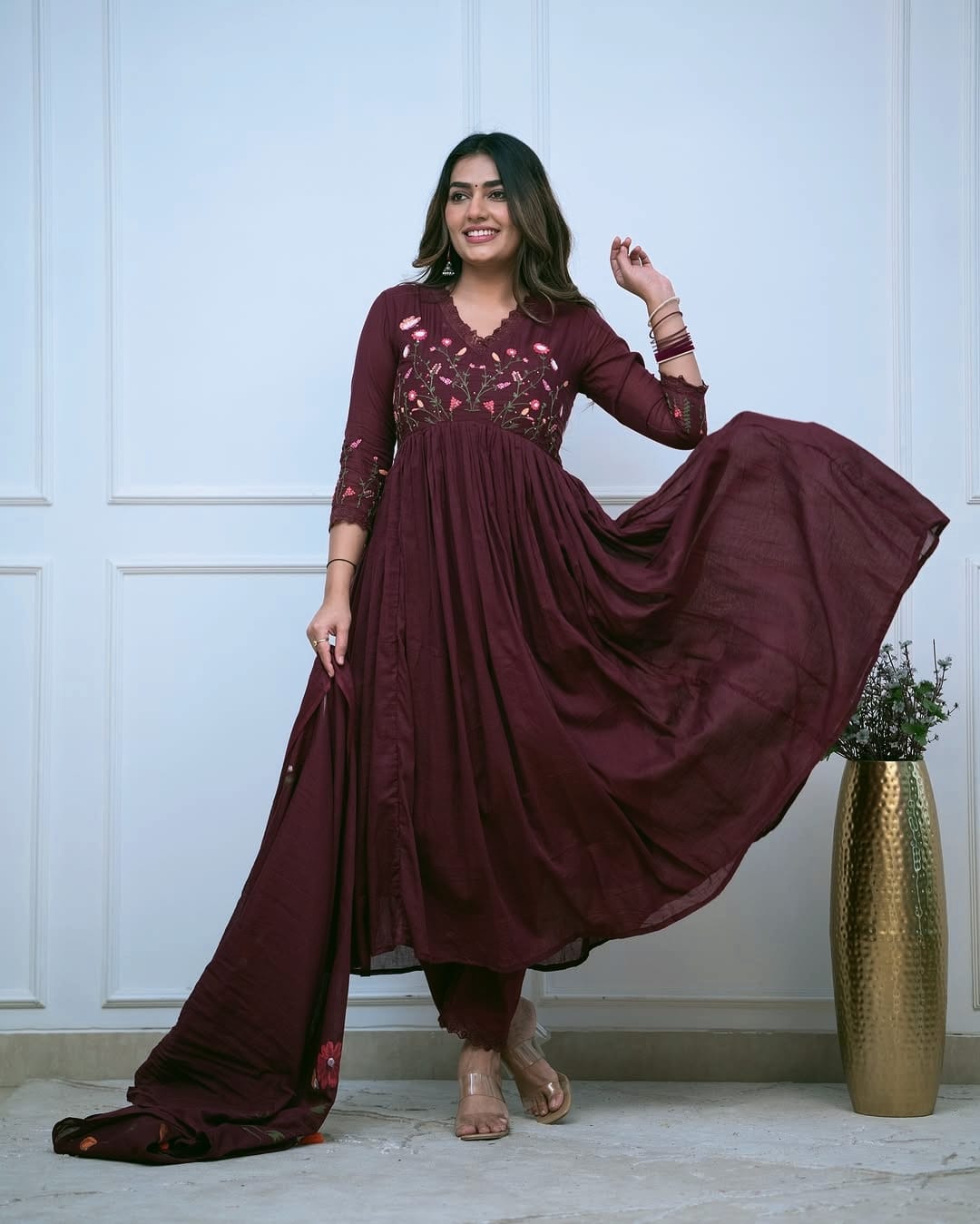 Biba Beautiful embroidery and sequence work Set For Women