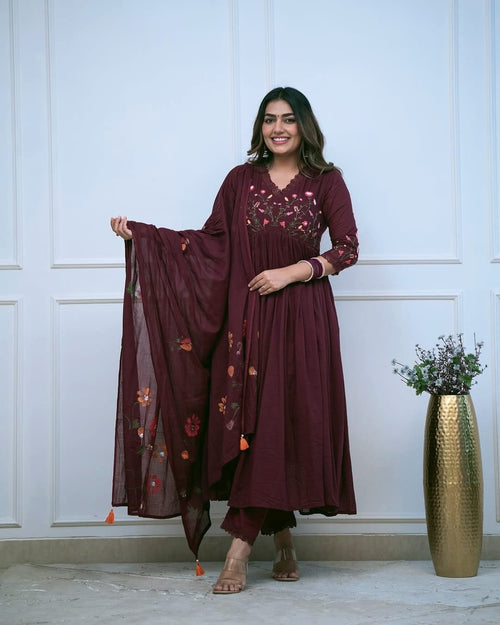 Biba Beautiful embroidery and sequence work Set For Women