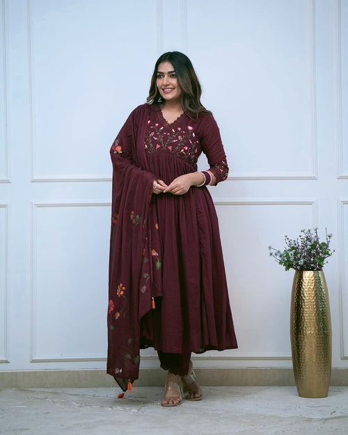 Biba Beautiful embroidery and sequence work Set For Women