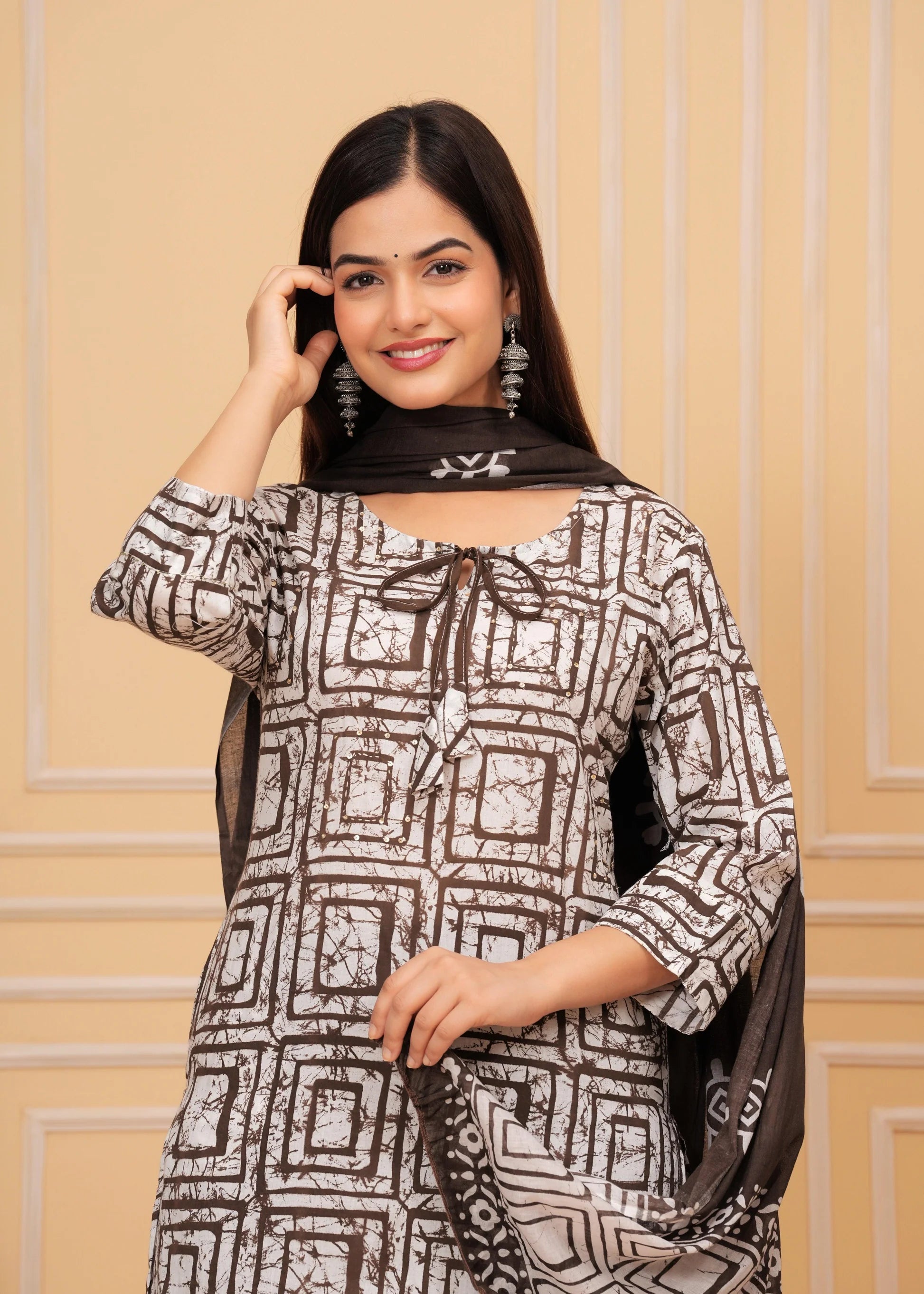 Biba Dusky Procion Printed Suit Set With Dupatta
