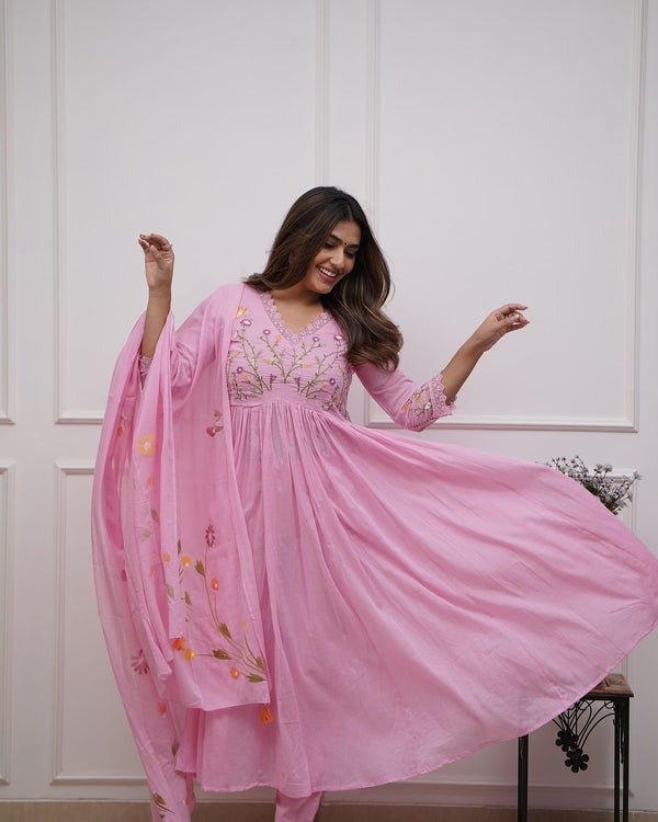 Biba Premium  Beautiful Embroidery And Sequence Work Kurta Set For Women