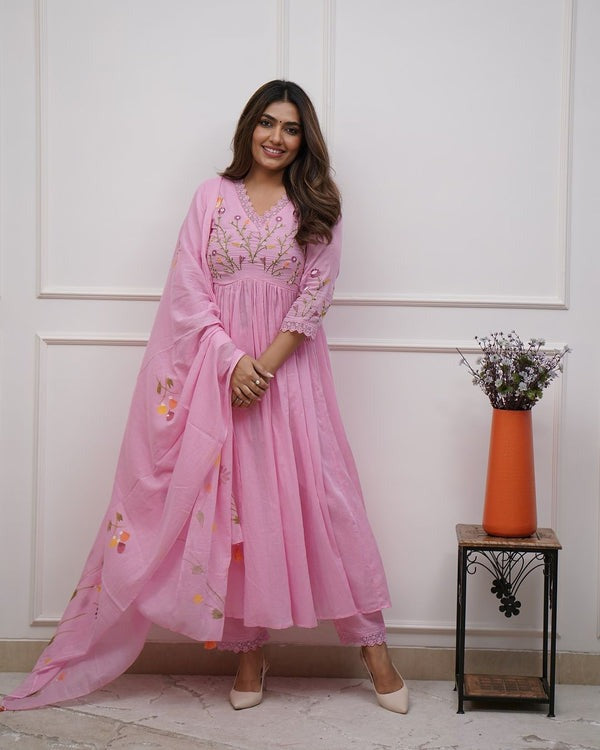Biba Premium  Beautiful Embroidery And Sequence Work Kurta Set For Women