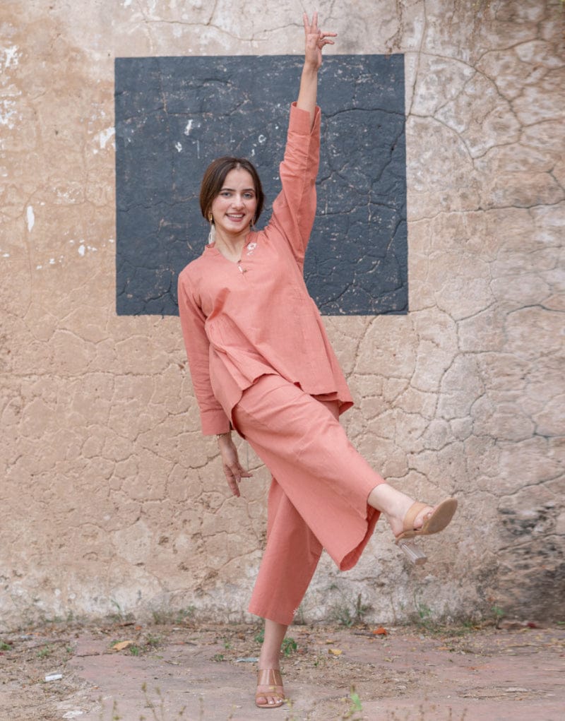 BIBA Elegant Peach Co-ord Set